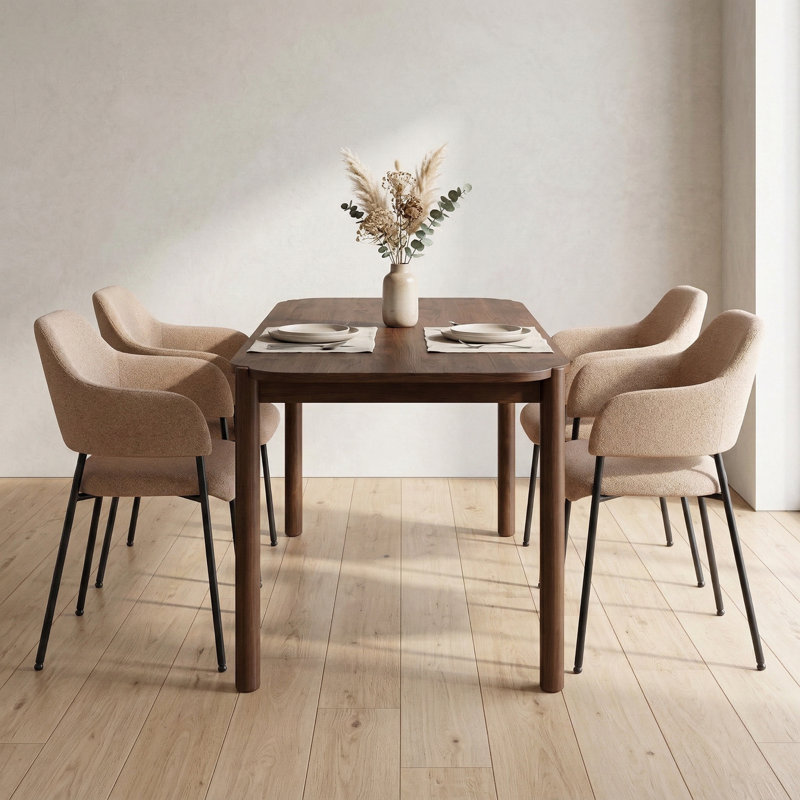 Candice Set of 2 Fabric Dining Chairs, Burnt Orange