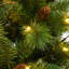 Sapin de Noël artificiel de 1,80 m en pin mélangé avec des pommes de pin, des branches, des guirlandes lumineuses DEL et un support en métal