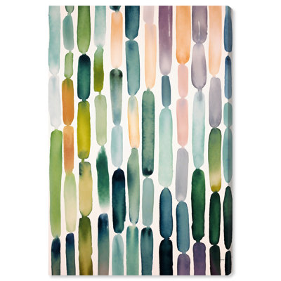 Greenery Raindrops Green Abstract Wall Art by Art Remedy