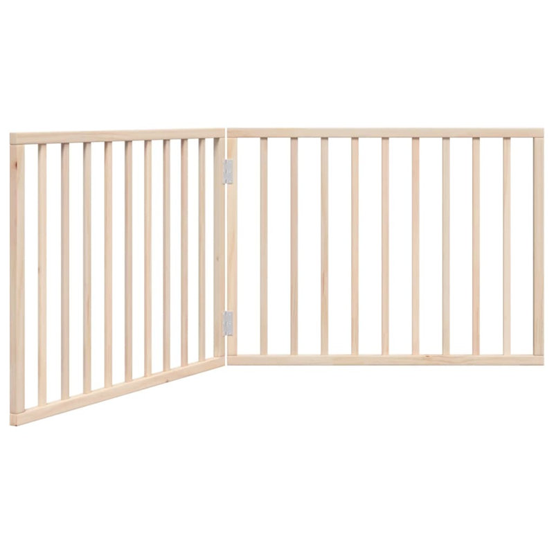 Archie & Oscar Dog Gate Foldable 2 Panels Brown 160 Cm Poplar Wood, 60cm H x 160cm W x 2cm D, Beige