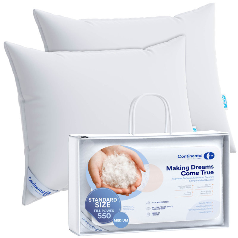 Oreiller moyen en duvet de qualité supérieure, Standard