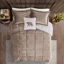 King Comforter - To , Taupe+, 18" Square Pillow Sham Matching Shams-120953492-120953495
