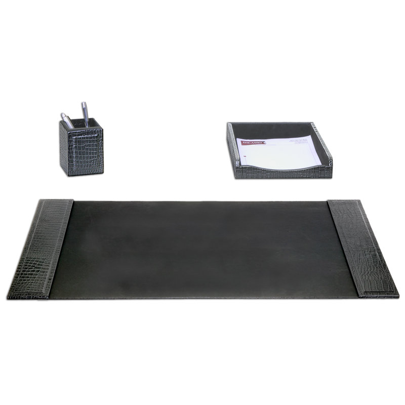 Ensemble de bureau en relief 3 pièces crocodile, Noir