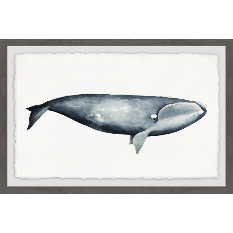 Giant Blue Whale - Single Picture Frame Painting, 30cm H x 46cm W x 3.81cm D