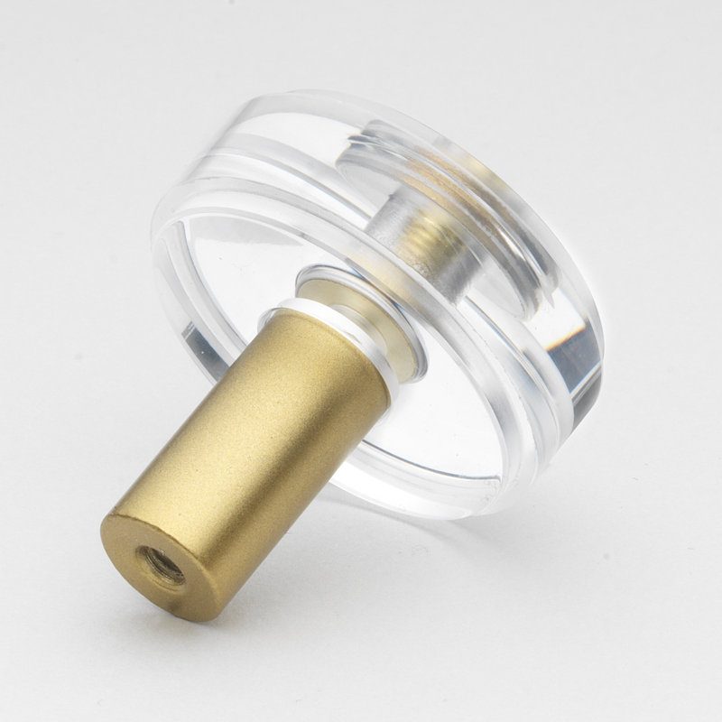 1 1/2" Diameter Round Knob, Satin Gold