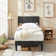Kempst Upholstered Platform Bed Frame/Mattress Foundation with Height Adjustable Headboard