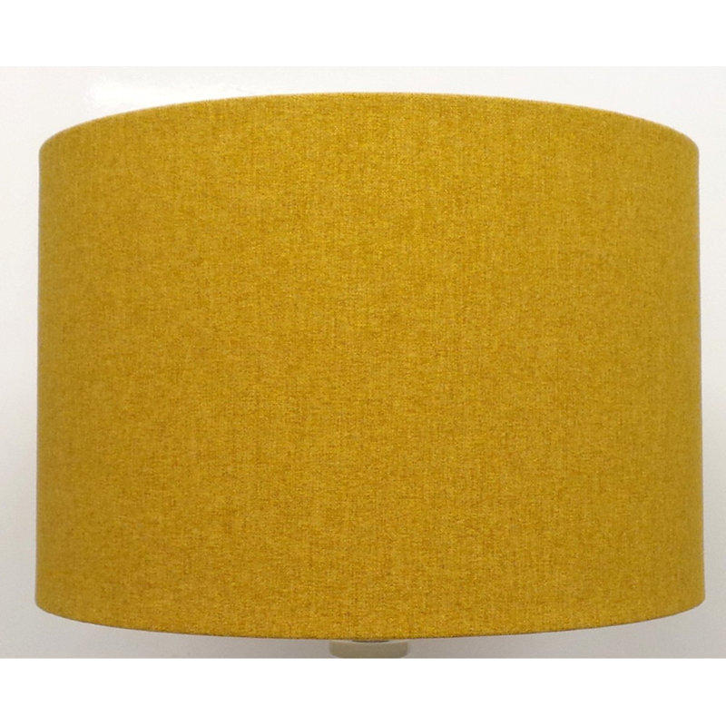 Pebble Cotton Drum Lamp Shade, Yellow, 25cm H x 40cm W x 30cm D
