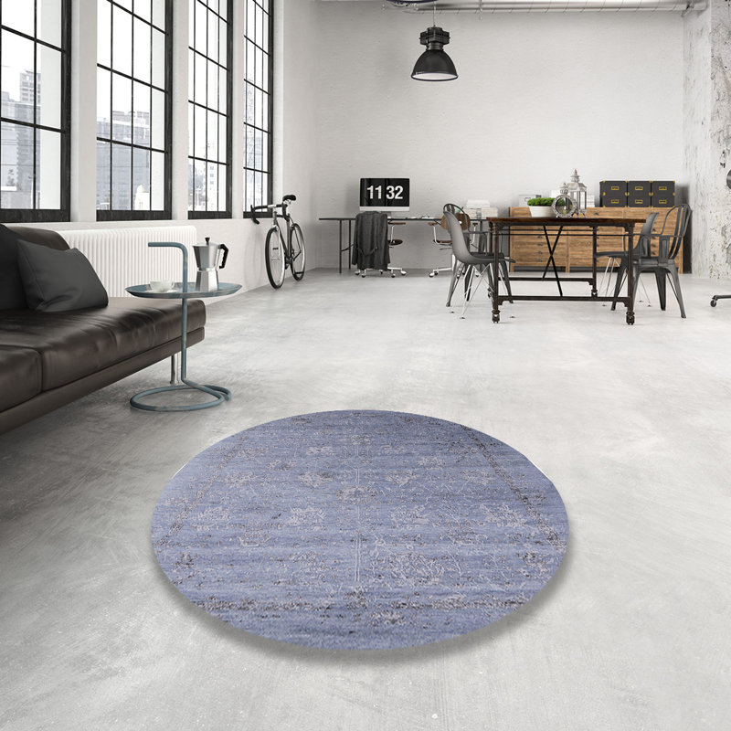 Tapis oriental bleu Maile, Rond 7 pi