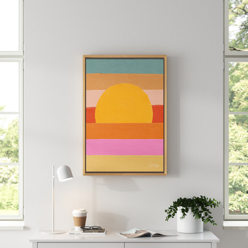 «Sunset Waves» par Cat Coquillette, reproduction d'art sur toile encadrée, H 33 po x l 23 po x P 1,62 po, Encadré naturel