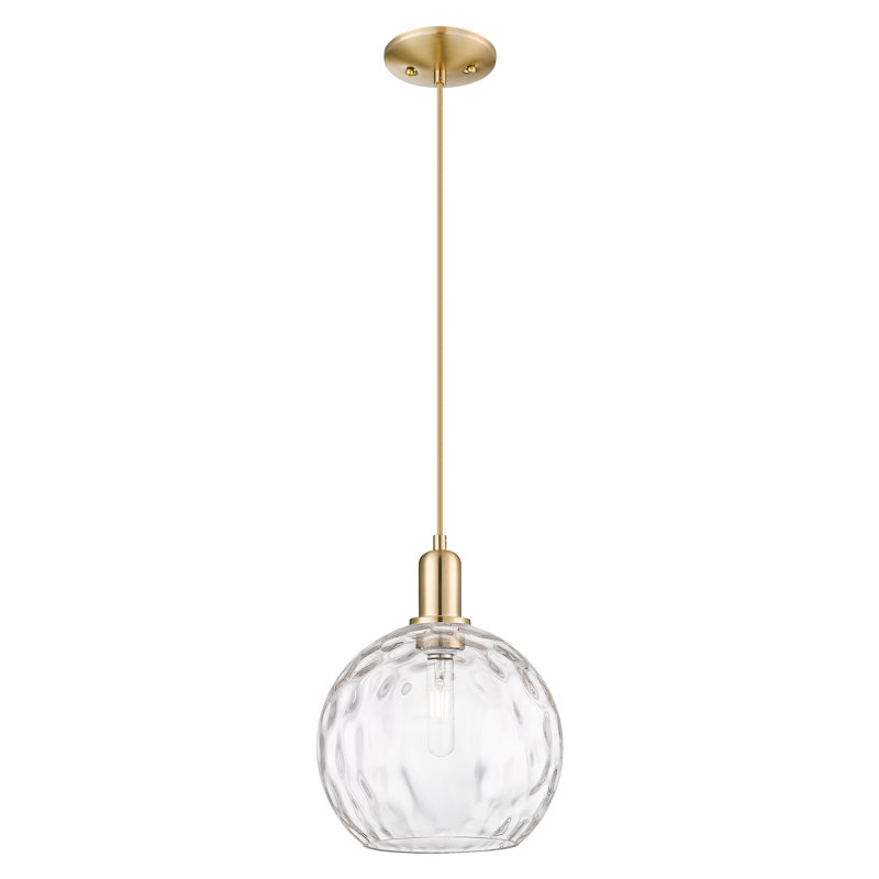 Mini-luminaire suspendu 1 lumière Arcadia, H 8,75 po x l 10 po x P 10 po, Bronze champagne