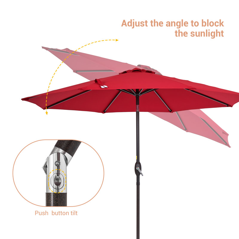 Parasol de marché 108 po Dorava, Rouge
