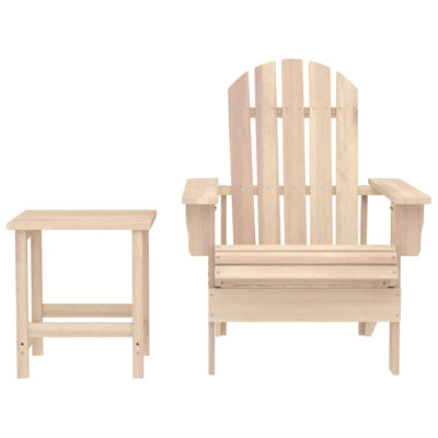Harvel Solid Wood Adirondack Chair with Table by Highland Dunes