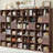 24 Cube Modular Storage Organizer with Fabric Drawers, Rustic Wood Walnut Bookcase & Room Divider,Individual-1681185197-1681185201-1681185200