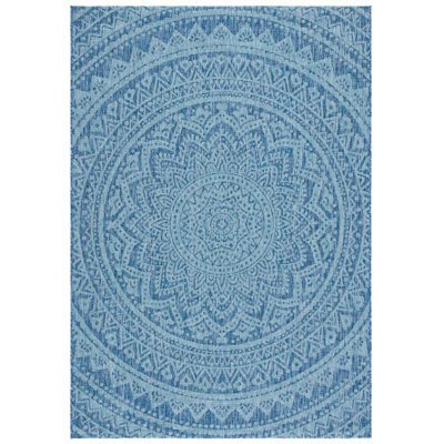 Melida Navy/Aqua Indoor/Outdoor Area Rug