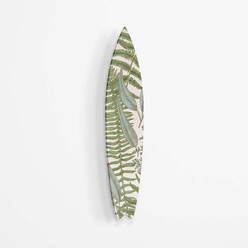 Planche de surf Ferns Botanical Light - Art audacieux sans cadre
