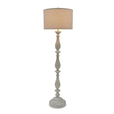 Ogden 62'' White Wash Traditional Floor Lamp