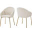 Chaise de salle à manger rembourrée beige de 2 pièces