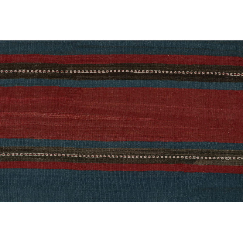 Wool Area Rug in Red/Blue