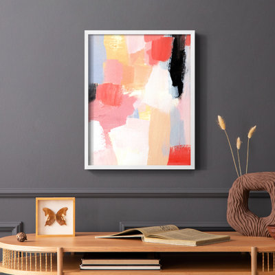 Aerial Scarlet I Framed Print - Solid Wood