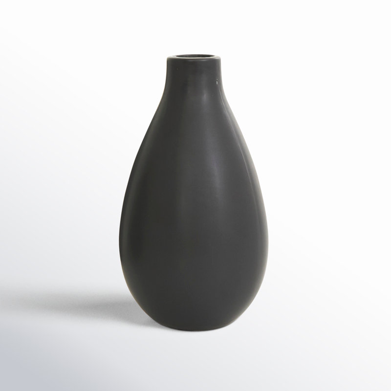 Ceramic Minimalistic Decorative Vase, Black