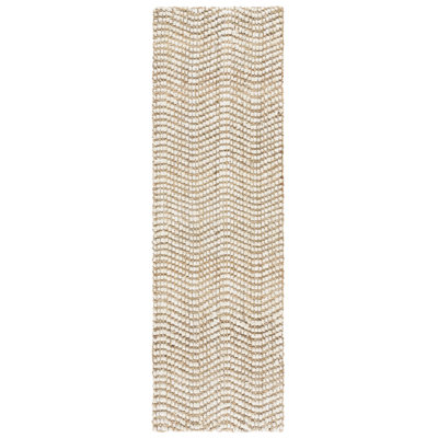 Natural Fiber Handwoven Jute Abstract Rug