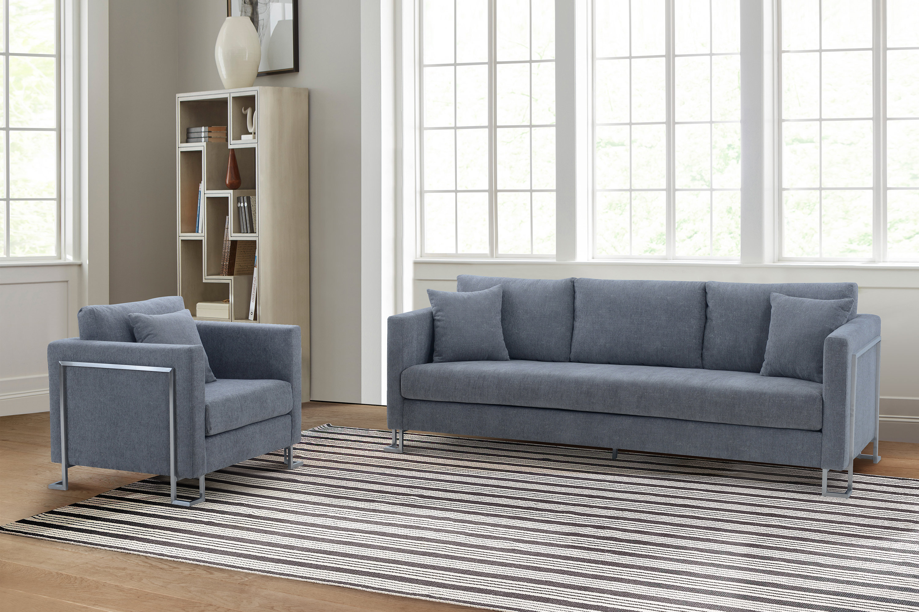 Ebern Designs Euda 2 Piece Fabric Upholstered Sofa & Chair Set | Wayfair