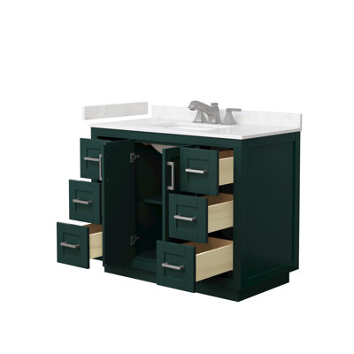 Meuble-lavabo simple autoportant 42 po avec plateau en marbre Miranda