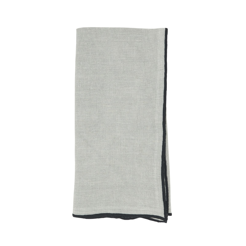 Set of 4 Dartmouth Linen No Pattern Square Napkins, Blue-Grey