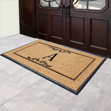 Canora Grey Somerdale Natural Coir Monogrammed Door Mat For Front