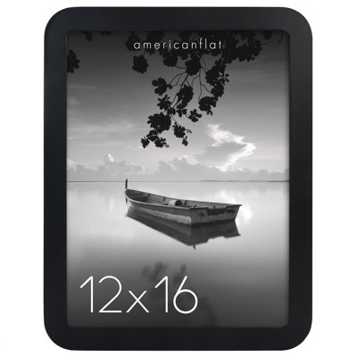 Olivett Curved Corner Photo Frame with Shatter-Resistant Glass - Black