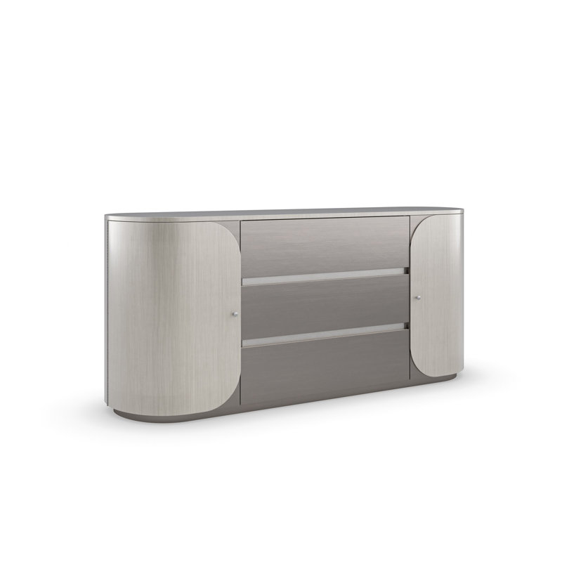 La Moda Solid Wood 72'' W 3 - Drawer Dresser, Beige/Brown