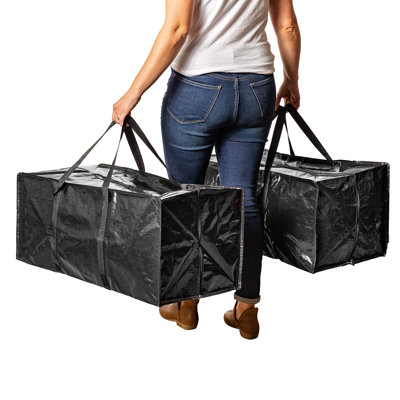 Moving Bags Heavy Duty Extra Large Stronger Handles Wrap Totes Storage Boxes Storage Totes Moving Boxes Packing Box,(Black/5 PCS)