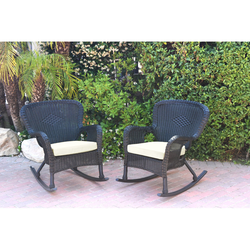 Chaise berçante Batchelder, Noir, Ivoire