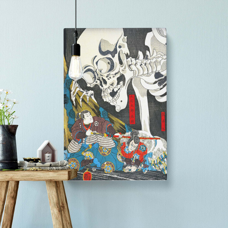 The Witch And The Skeleton by Utagawa Kuniyoshi - Wrapped Canvas, 60cm H x 40cm W x 3cm D