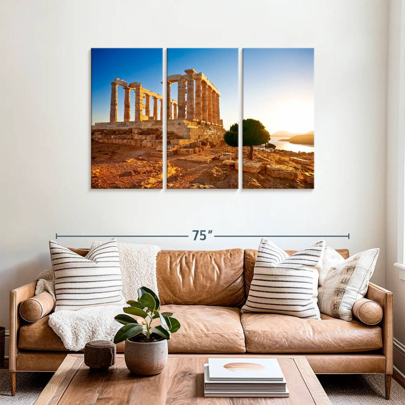 Temple Of Poseidon In Sounion, 36" H x 57" W