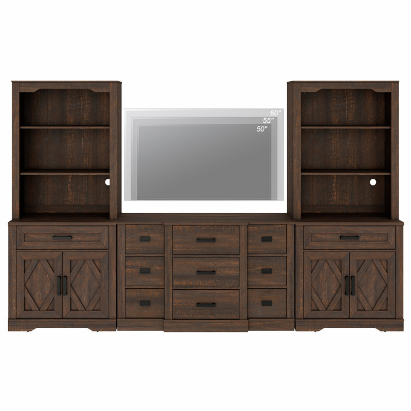 Console télé de style Mid-Century Laziza, Brun