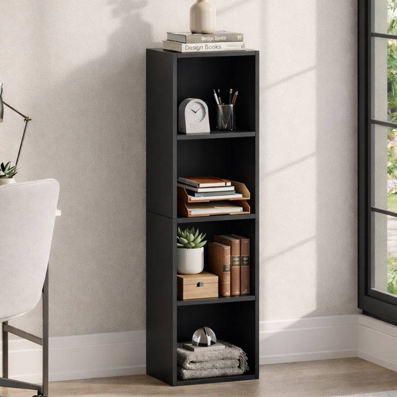 Gerardi 32cm W Standard Bookcase, Black, 106 cm H x 32 cm W