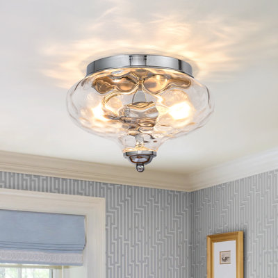 Darrus 2 - Light Water Pattern Glass Flush Mount