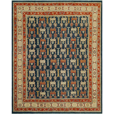 Abrego One-of-a-Kind 8'2" X 9'9" Wool Area Rug in Blue