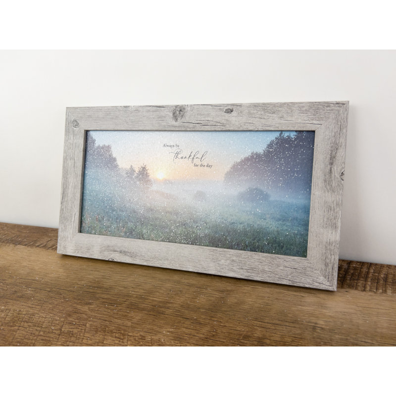 «Always Be Thankful For The Day Sunrise Sunset», art textuel encadré
