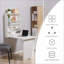 Bureaux, bureau convertible mural moderne avec tablettes de rangement | Blanc | Bois d'ingénierie