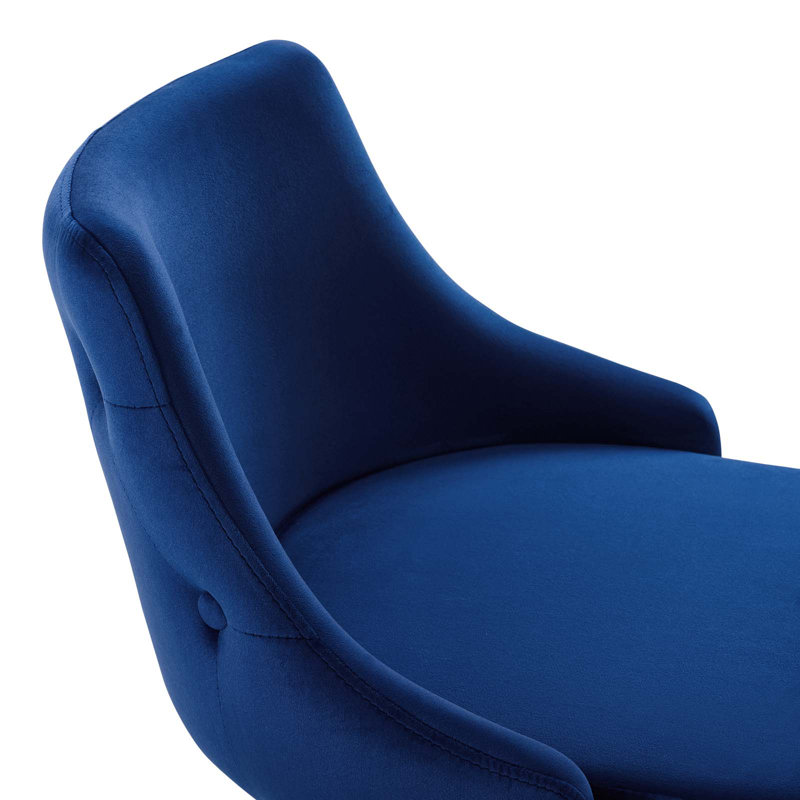Ensemble de 2 tabourets de bar en velours Adorn Performance, Bleu marine, Tabouret de comptoir (hauteur d'assise de 25,5 po)