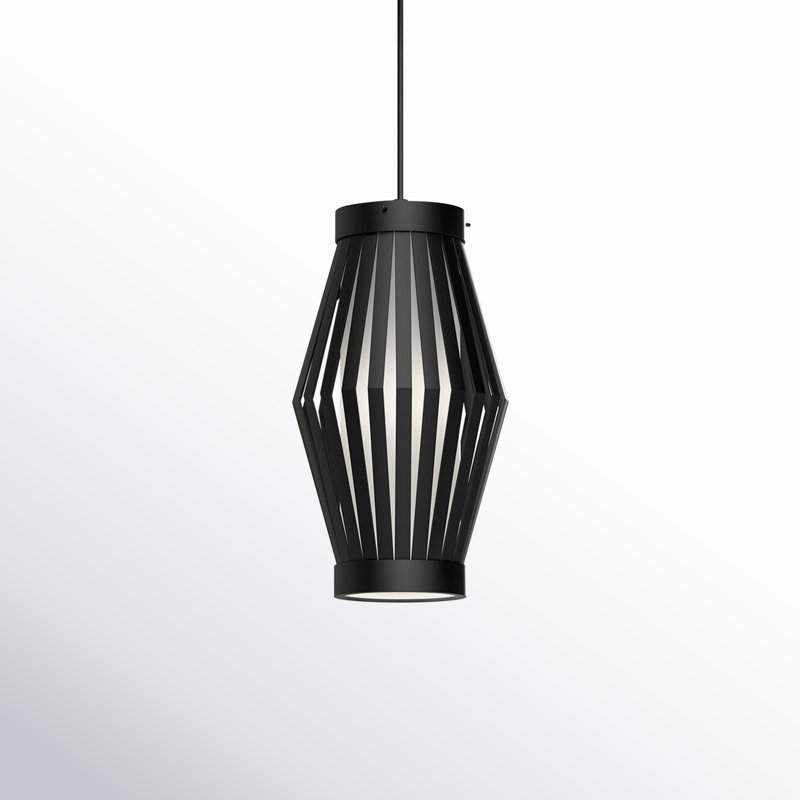 Luminaire suspendu géométrique à 1 lumière Phineas, Noir mat