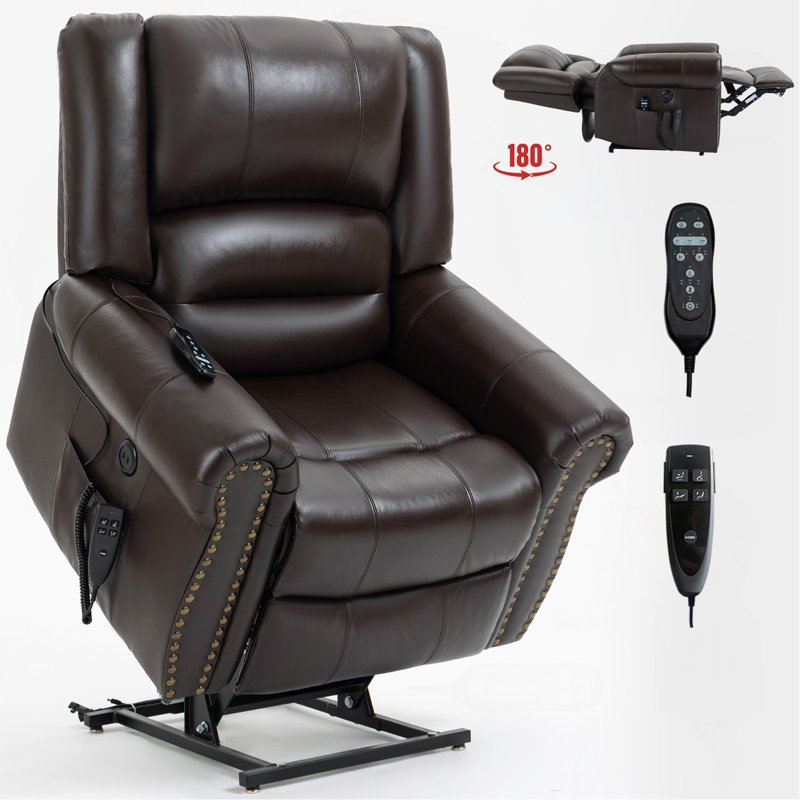 Power Lift Recliner Chair Heat Massage Dual Motor Infinite Position Up to 350 LBS, Heavy Duty Motion Mechanism with USB Ports