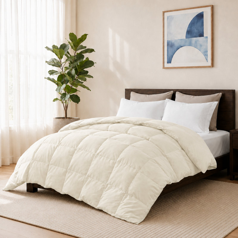  Insertion de couette en duvet synthétique toutes saisons Luxury, Édredon en duvet de taille grand lit, Ivoire ivoire
