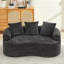 Causeuse incurvée, petit canapé en chenille avec 3 coussins, canapé profond pour appartement, salon, aucun assemblage requis-1511817542-1511817563