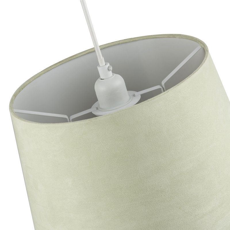 20cm H Velvet Drum Lamp Shade ( No Direct Attachment Method ), Green