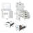 White Color Adjustable Dressing Table With 5 Drawers