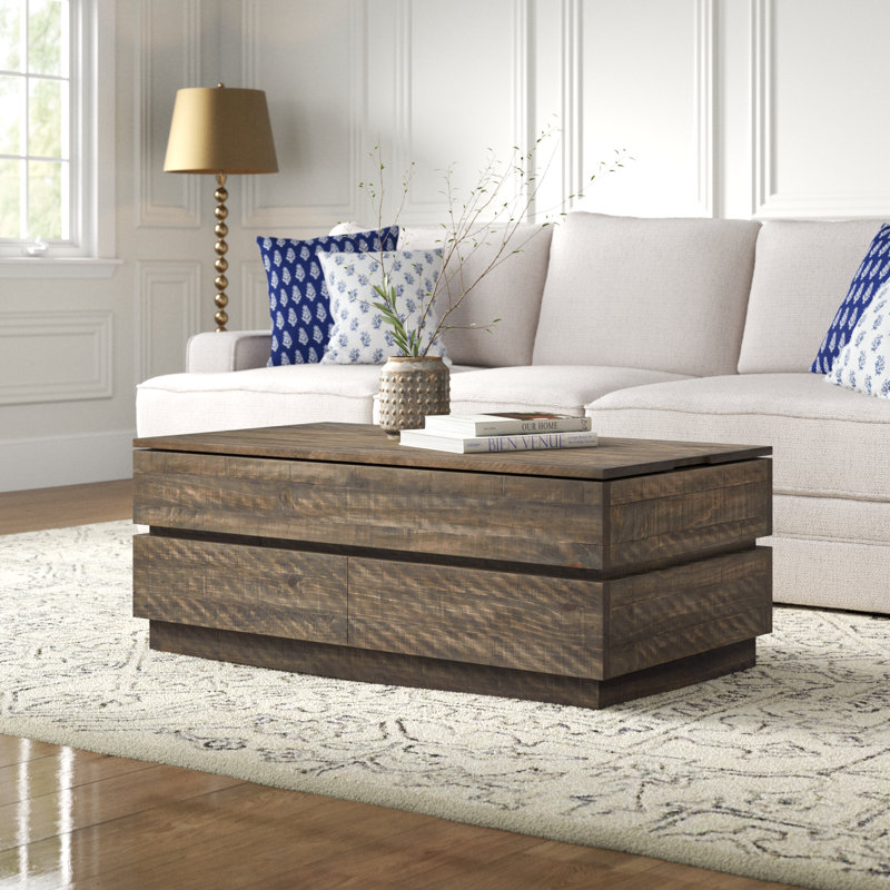 Solid Wood Coffee Table with Storage