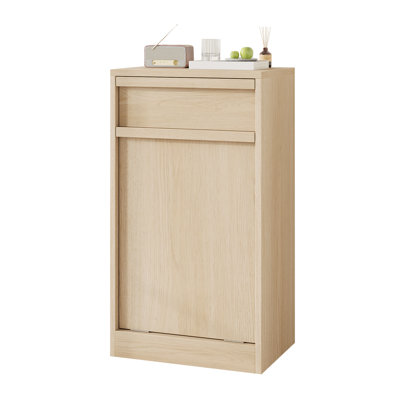 Tilt-Out Trash Cabinet, 10 Gallon Hidden Garbage Bin Storage, Pet Resistant Wooden Cabinet with Drawer, for Kitchen Dining Living Room